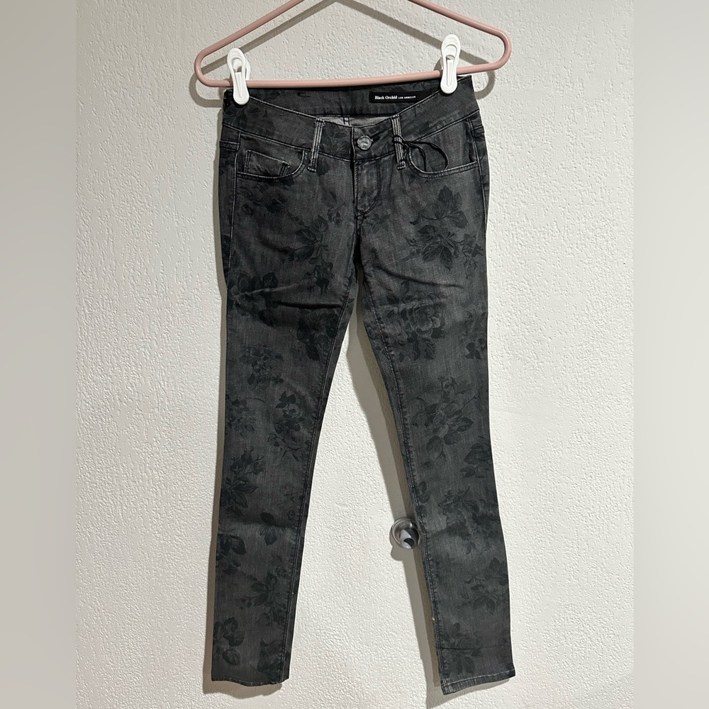 Black Orchid Floral details Jeggings